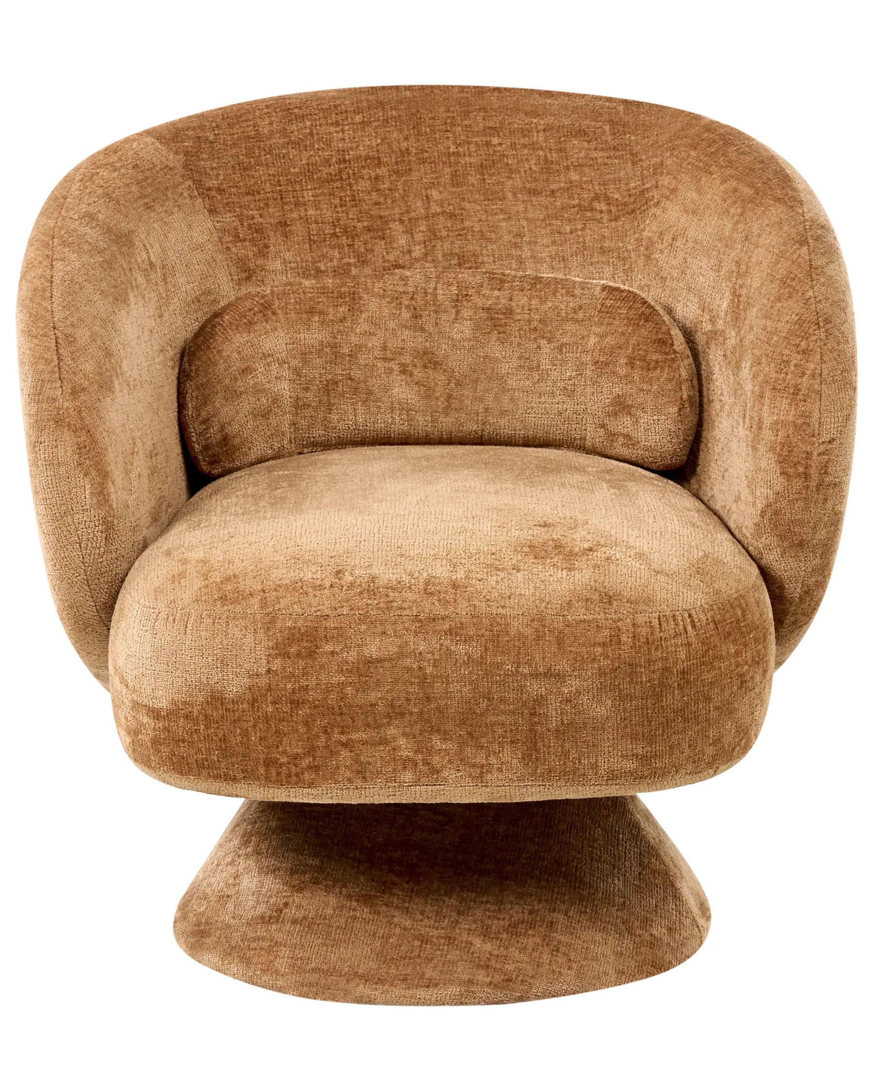 Swivel Armchair LIEKSA Chenille Golden Brown