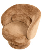 Swivel Armchair LIEKSA Chenille Golden Brown