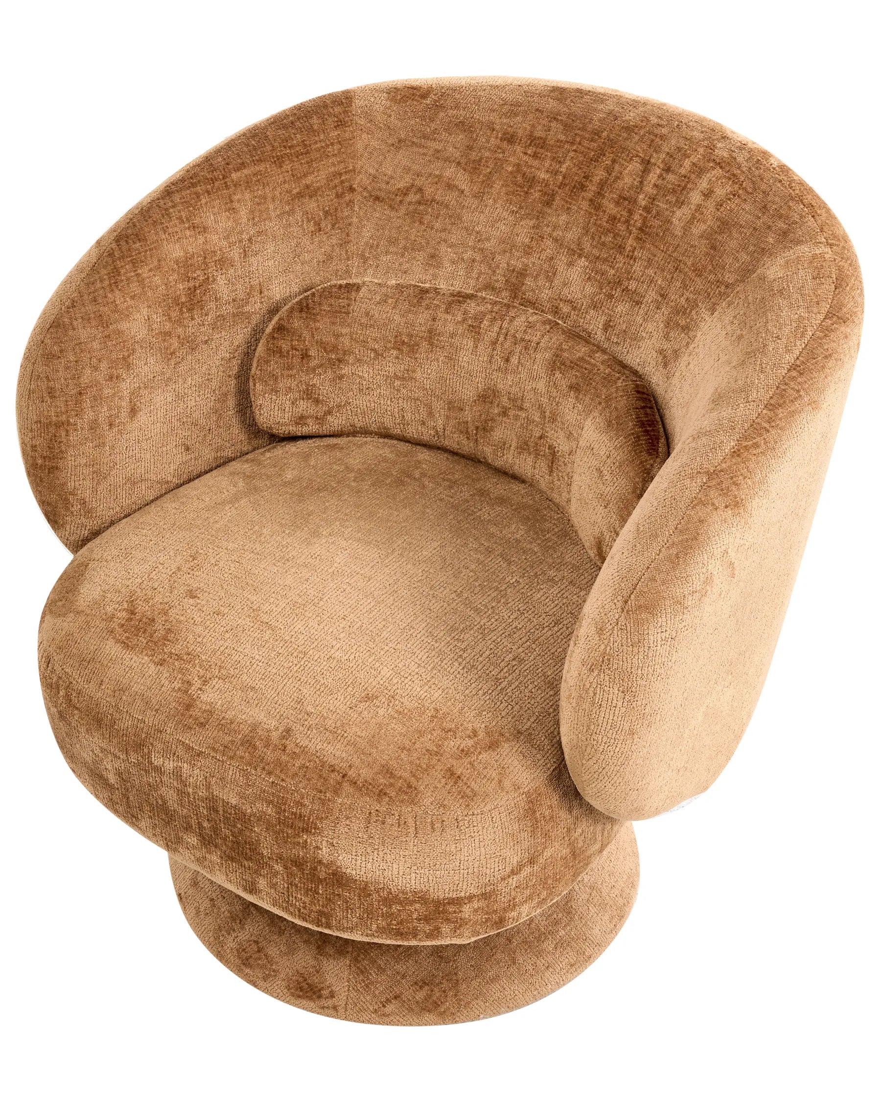 Swivel Armchair LIEKSA Chenille Golden Brown