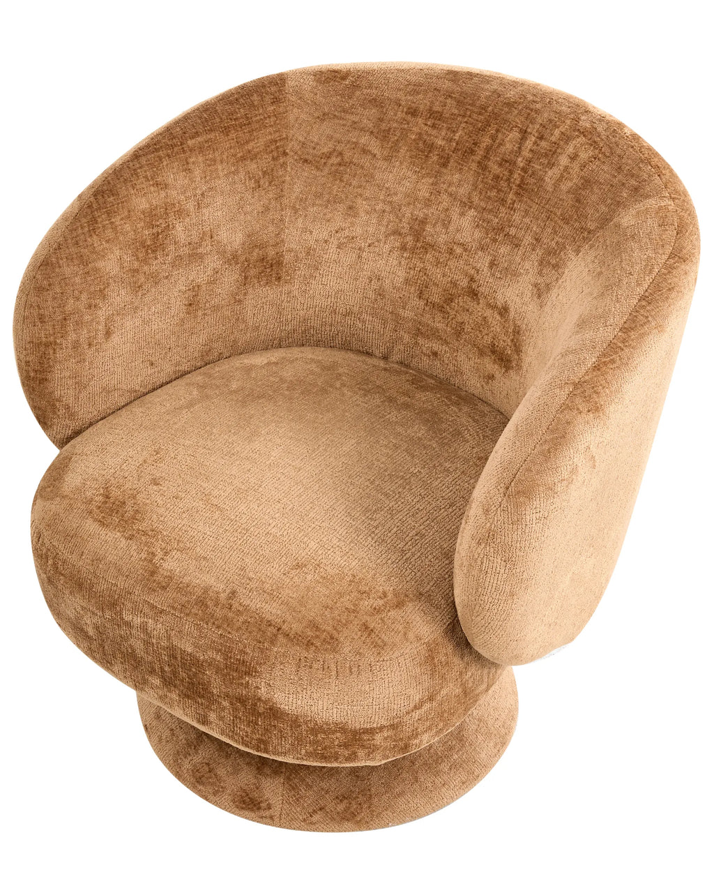 Swivel Armchair LIEKSA Chenille Golden Brown