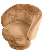 Swivel Armchair LIEKSA Chenille Golden Brown