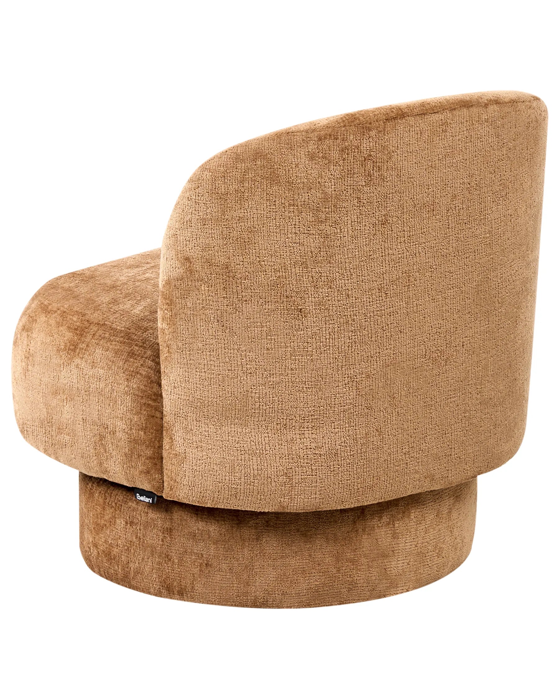 Swivel Armchair AYLO Chenille Golden Brown