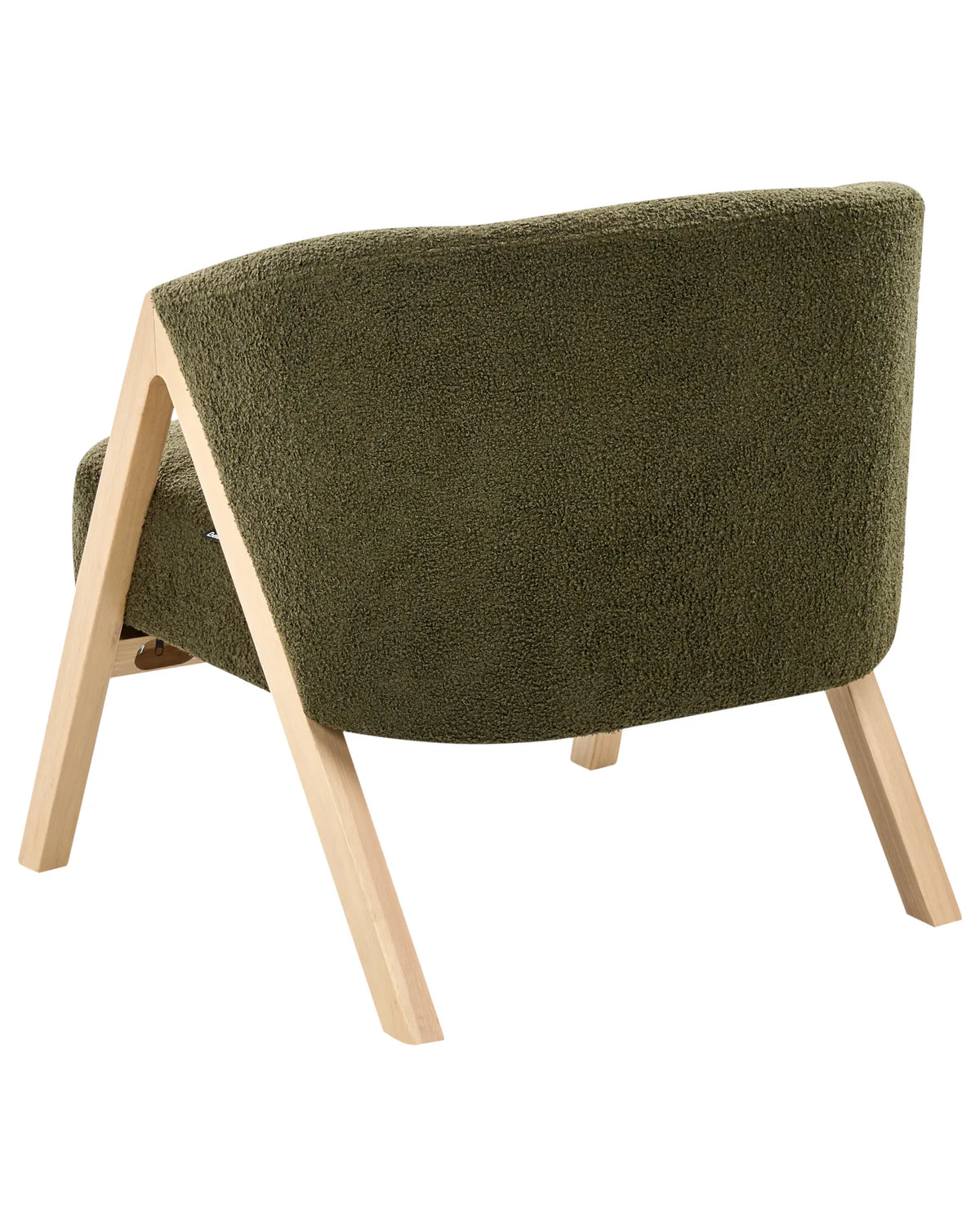 Armchair DORANO Boucle Dark Green – seat and armrest detail