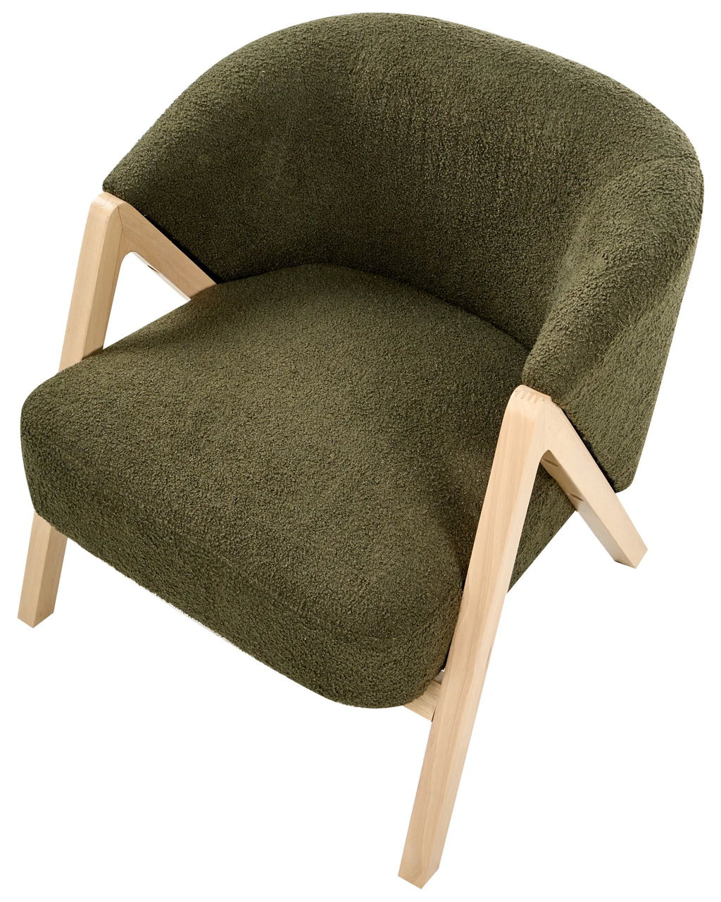 Armchair DORANO Boucle Dark Green – frame and leg detail