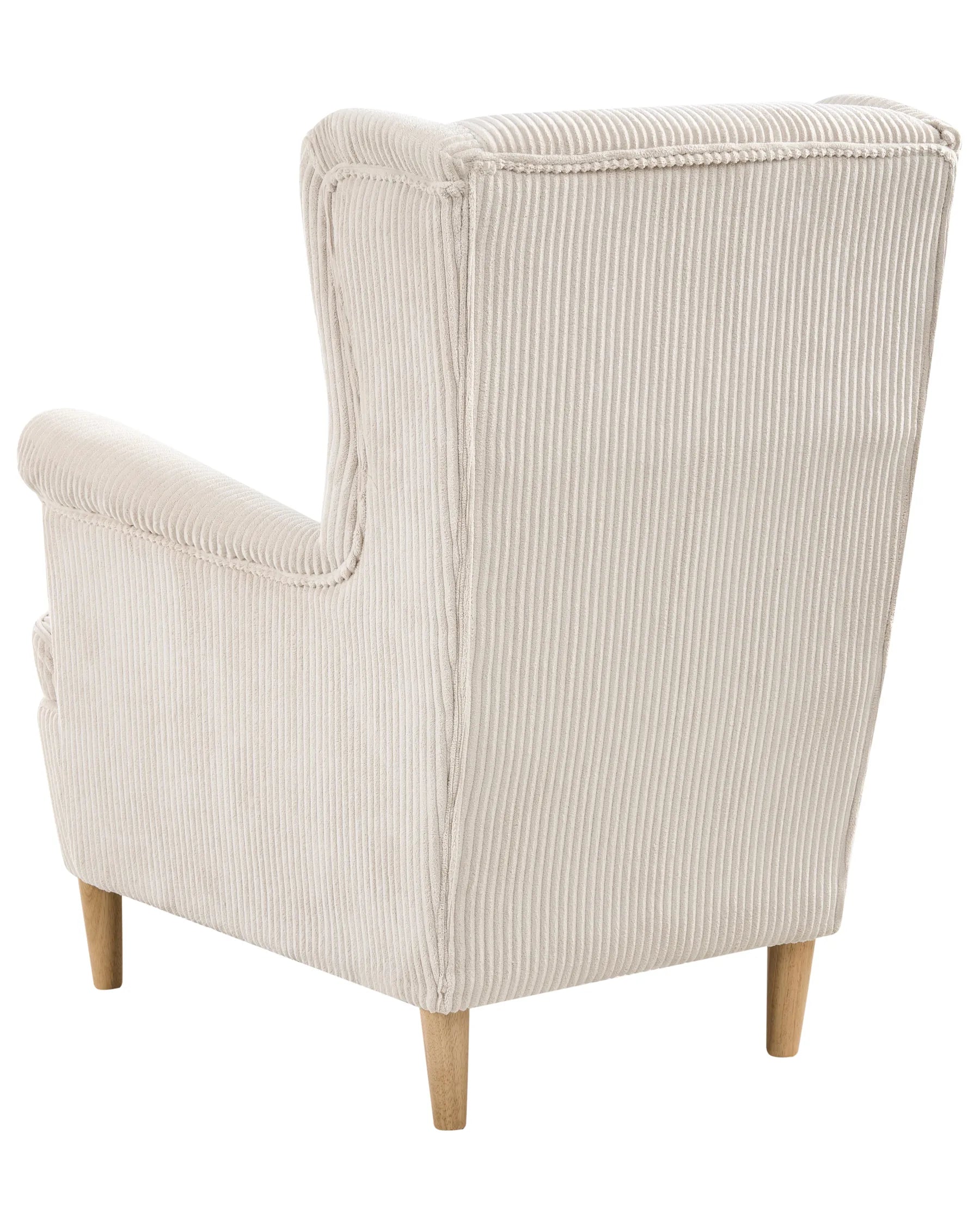 Wingback Chair ABSON Corduroy Light Beige