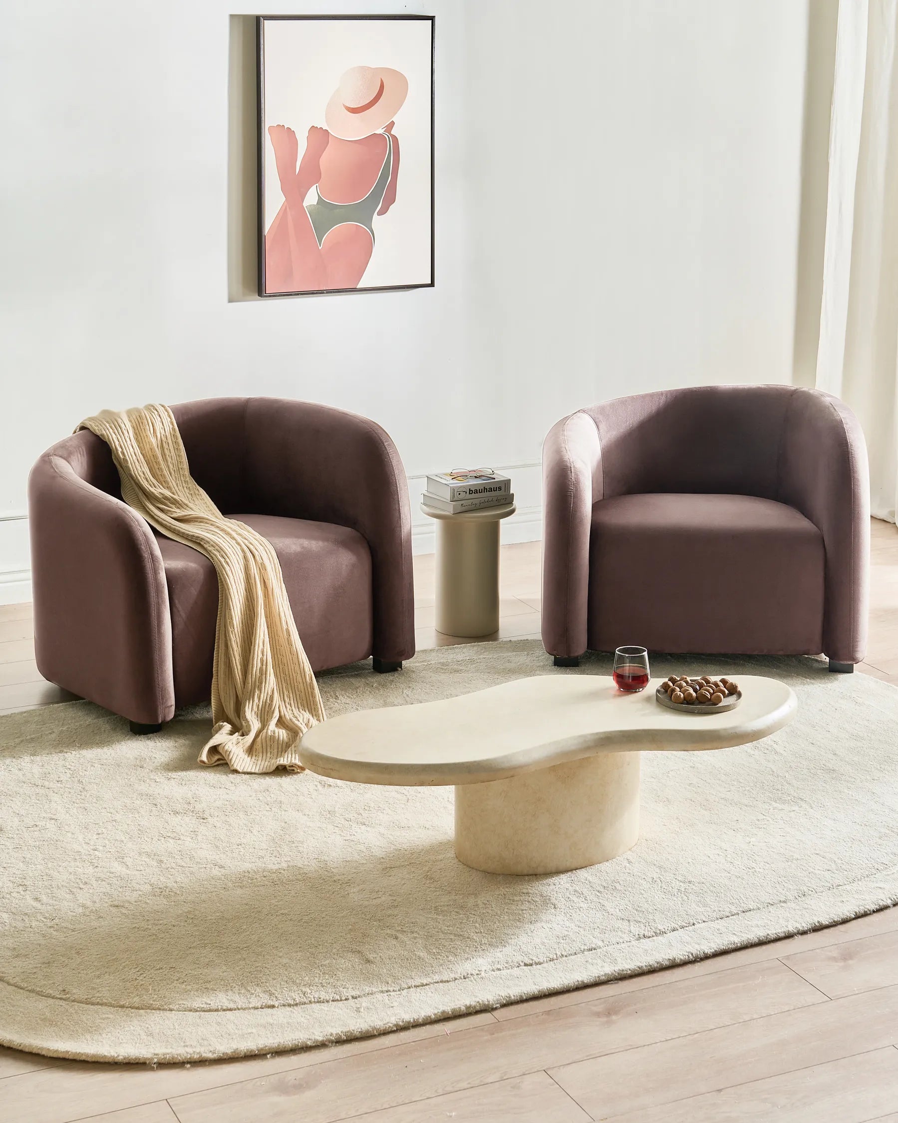 Armchair VELTADA Velvet Dark Brown