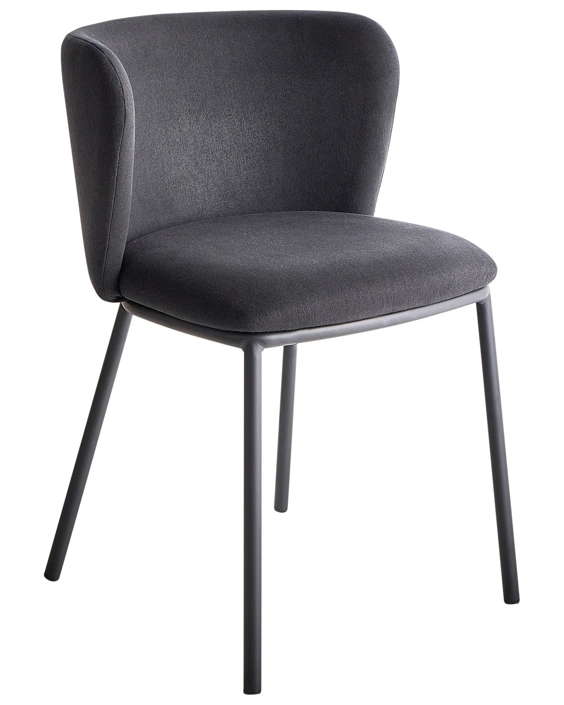 Set of 2 Dining Chairs MINA Fabric Black