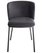 Set of 2 Dining Chairs MINA Fabric Black