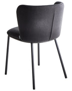 Set of 2 Dining Chairs MINA Fabric Black