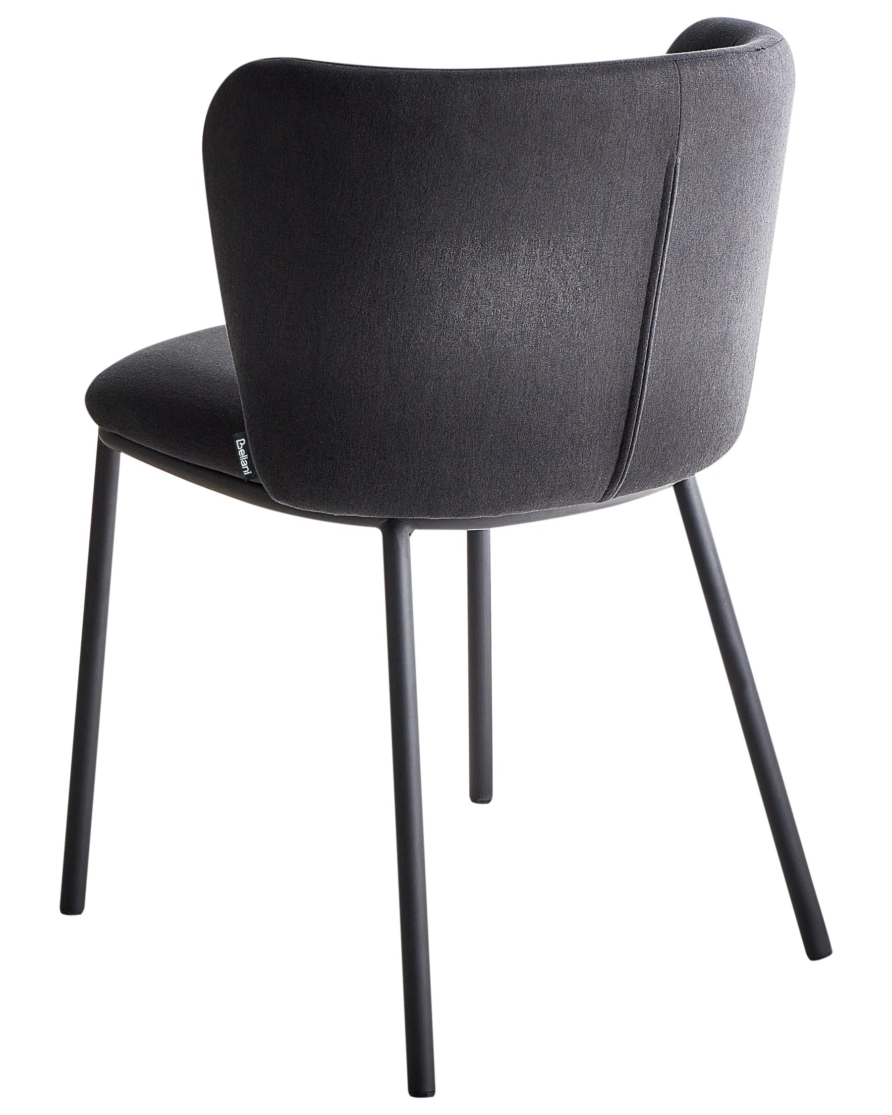 Set of 2 Dining Chairs MINA Fabric Black
