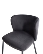 Set of 2 Dining Chairs MINA Fabric Black