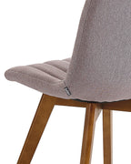 Set of 2 Dining Chairs CALGARY Fabric Taupe