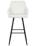 Set of 2 Bar Chairs CASMALIA Velvet Off-White