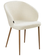 Set of 2 Dining Chairs MASON Boucle Off-White/ Light Brown