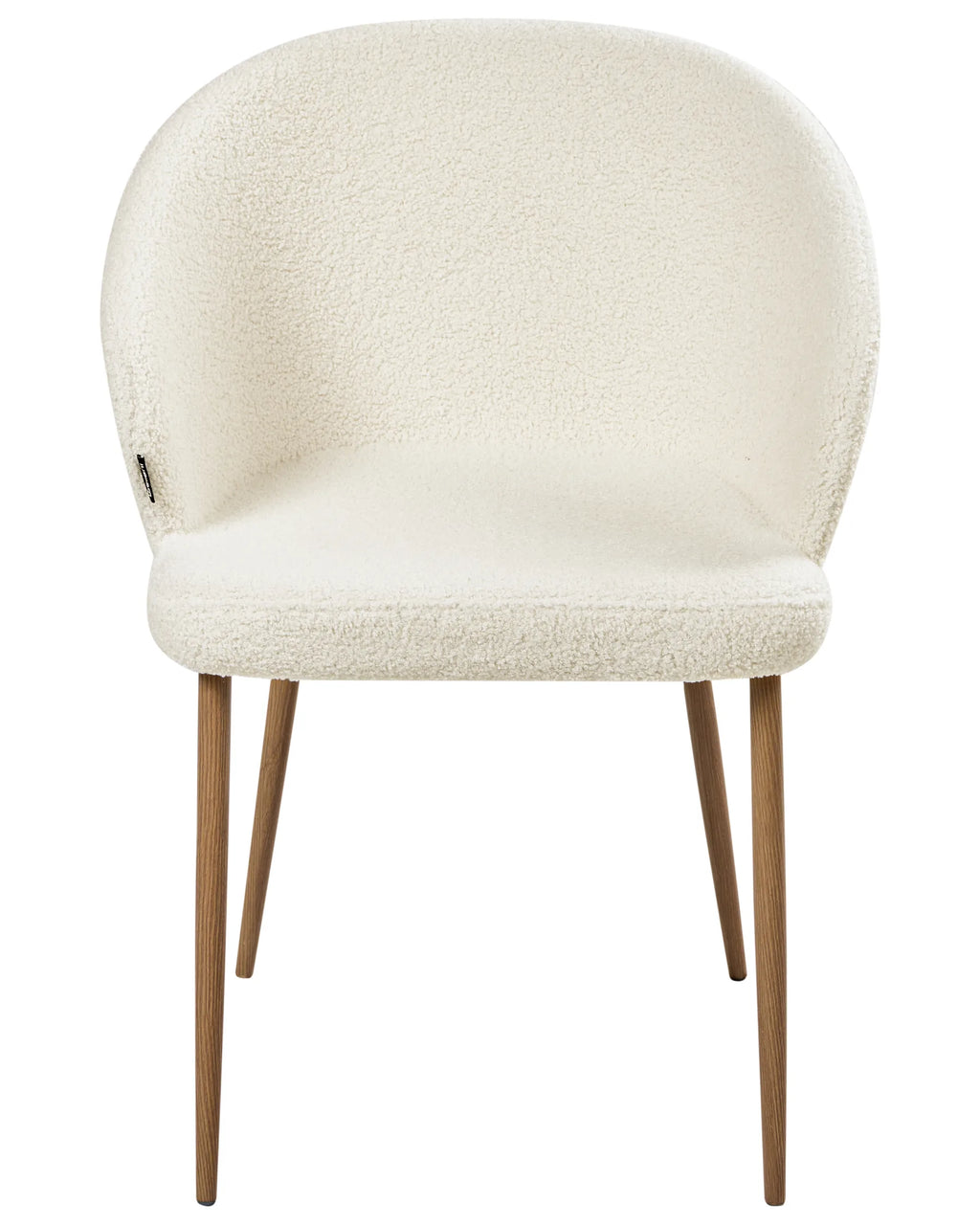 Set of 2 Dining Chairs MASON Boucle Off-White/ Light Brown
