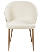 Set of 2 Dining Chairs MASON Boucle Off-White/ Light Brown