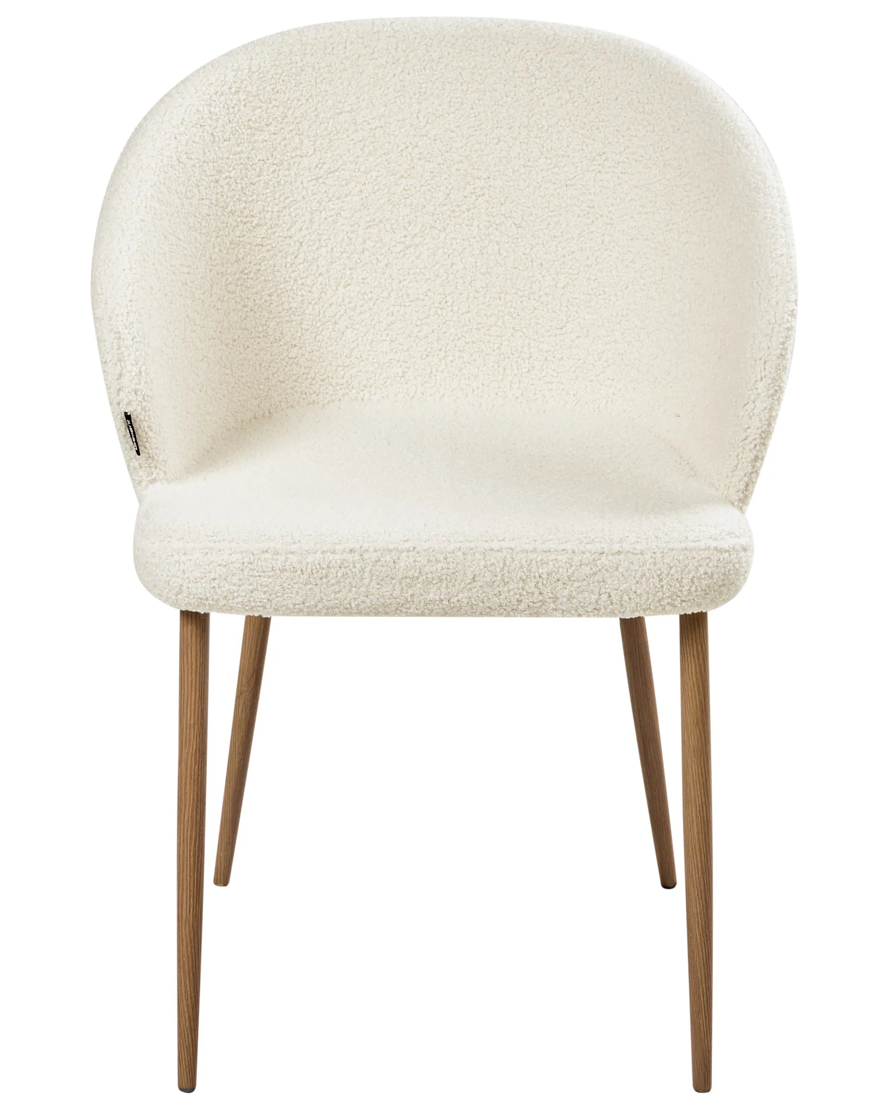 Set of 2 Dining Chairs MASON Boucle Off-White/ Light Brown