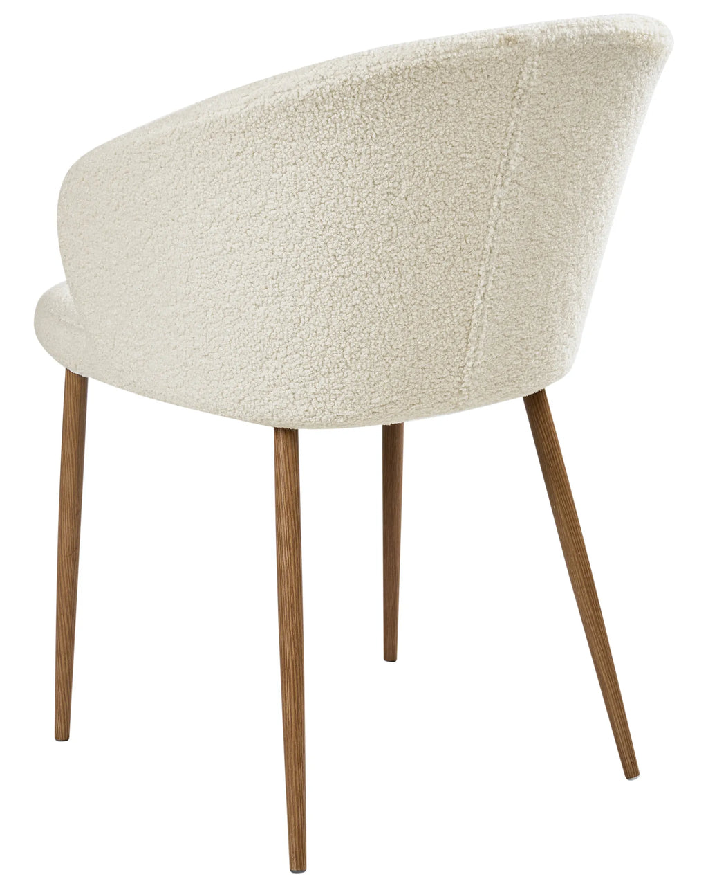 Set of 2 Dining Chairs MASON Boucle Off-White/ Light Brown