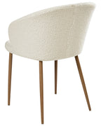 Set of 2 Dining Chairs MASON Boucle Off-White/ Light Brown