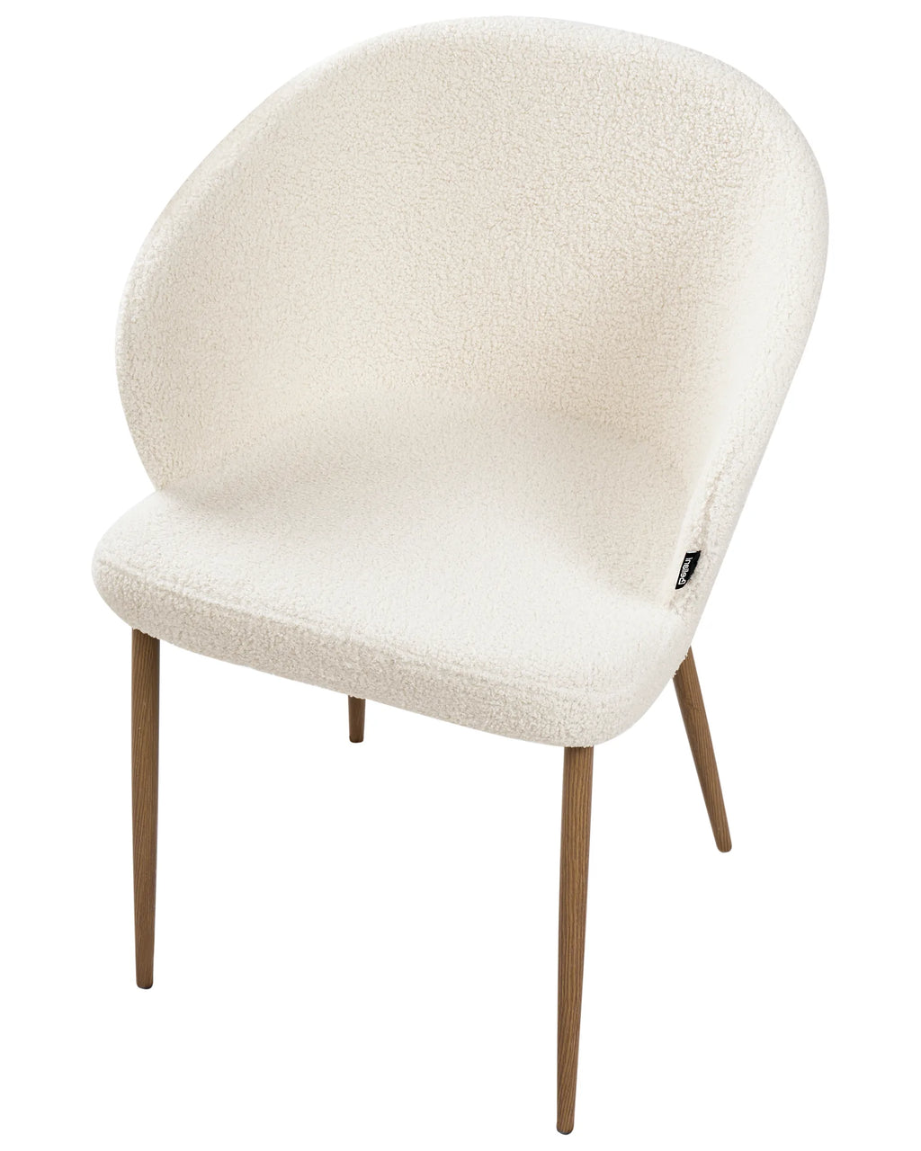 Set of 2 Dining Chairs MASON Boucle Off-White/ Light Brown