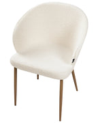 Set of 2 Dining Chairs MASON Boucle Off-White/ Light Brown