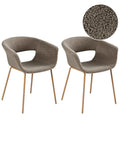 Set of 2 Dining Chairs ELMA Boucle Taupe