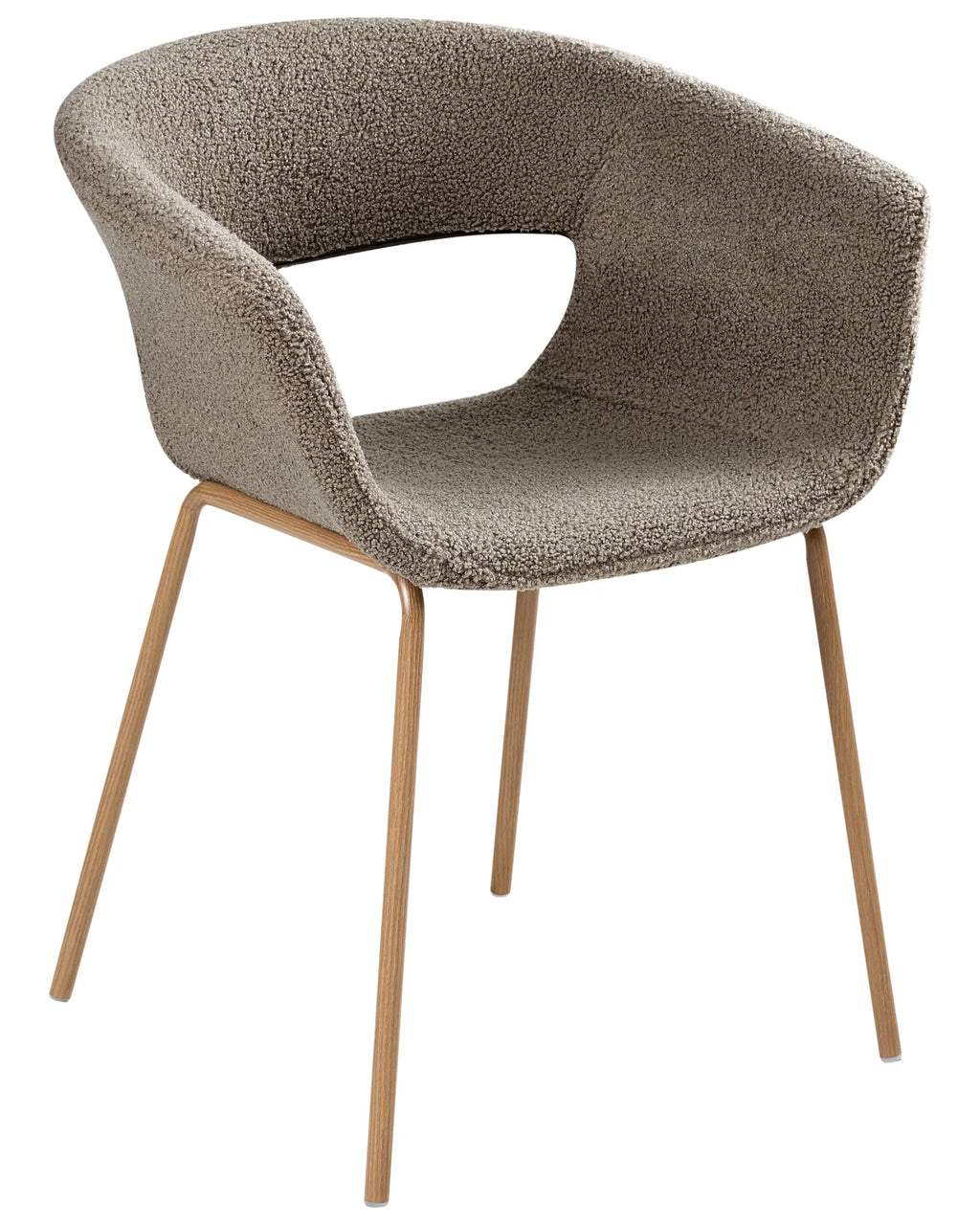 Set of 2 Dining Chairs ELMA Boucle Taupe
