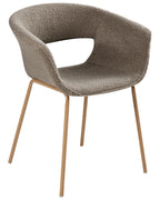 Set of 2 Dining Chairs ELMA Boucle Taupe