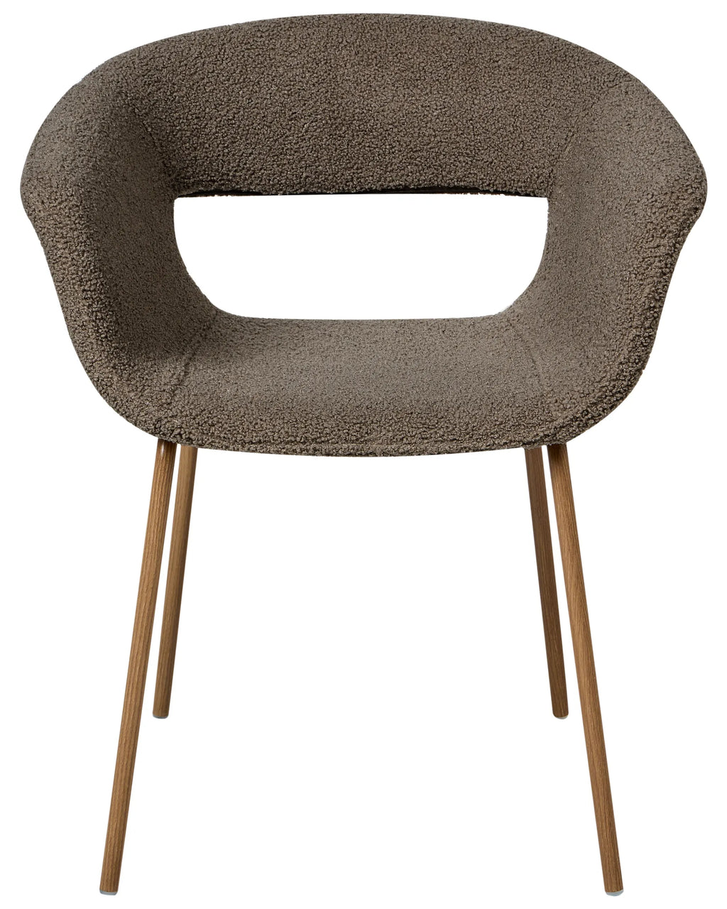 Set of 2 Dining Chairs ELMA Boucle Taupe