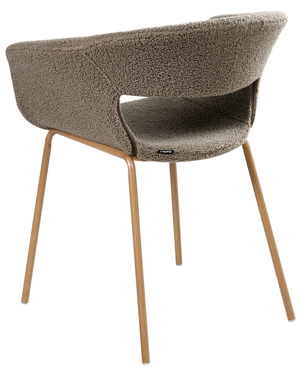 Set of 2 Dining Chairs ELMA Boucle Taupe