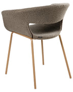 Set of 2 Dining Chairs ELMA Boucle Taupe