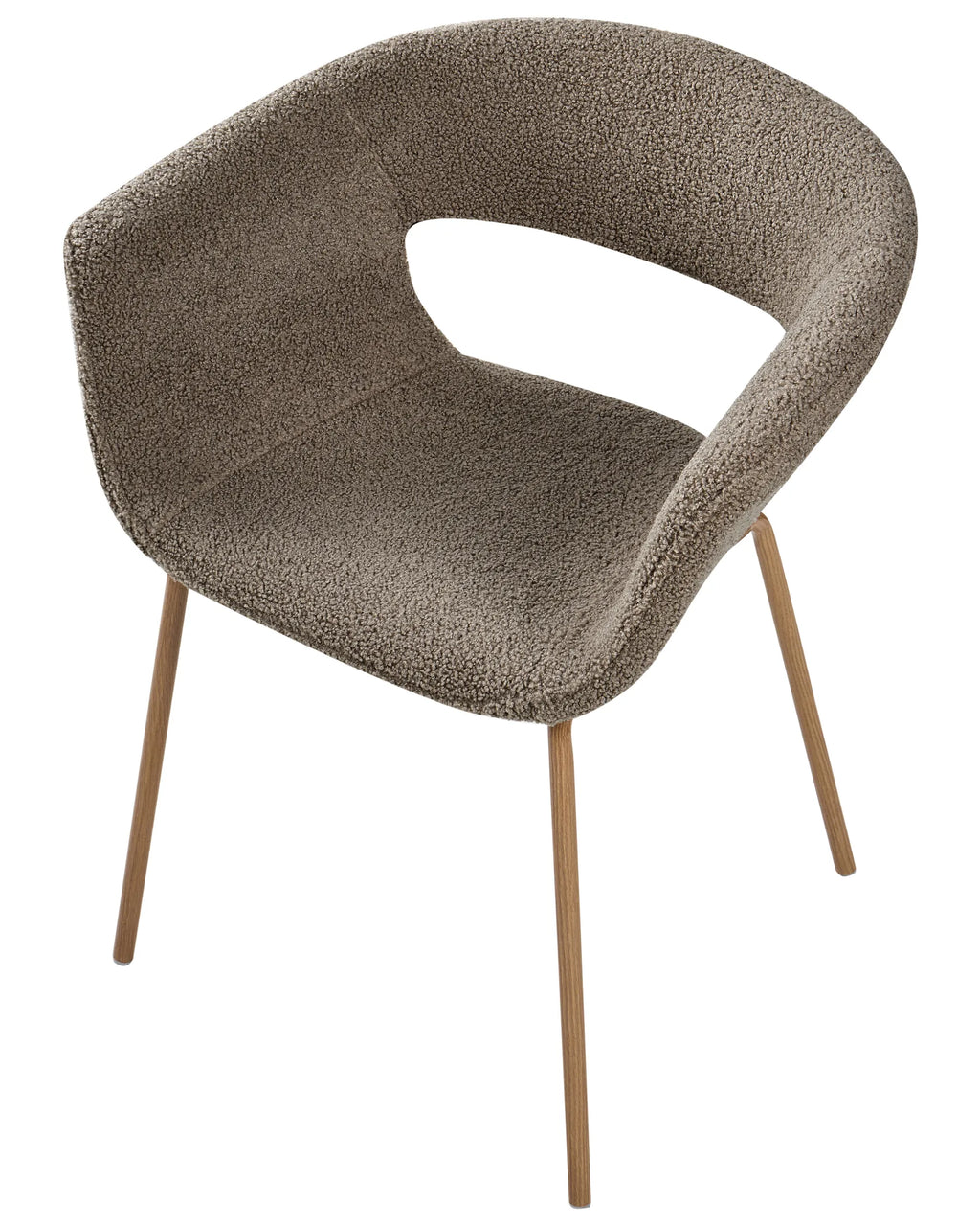 Set of 2 Dining Chairs ELMA Boucle Taupe