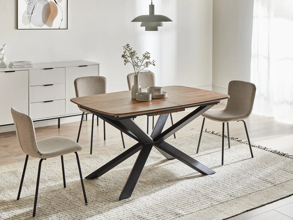 Extending Dining Table GAIRDNER Brown 140/180 cm 90 cm