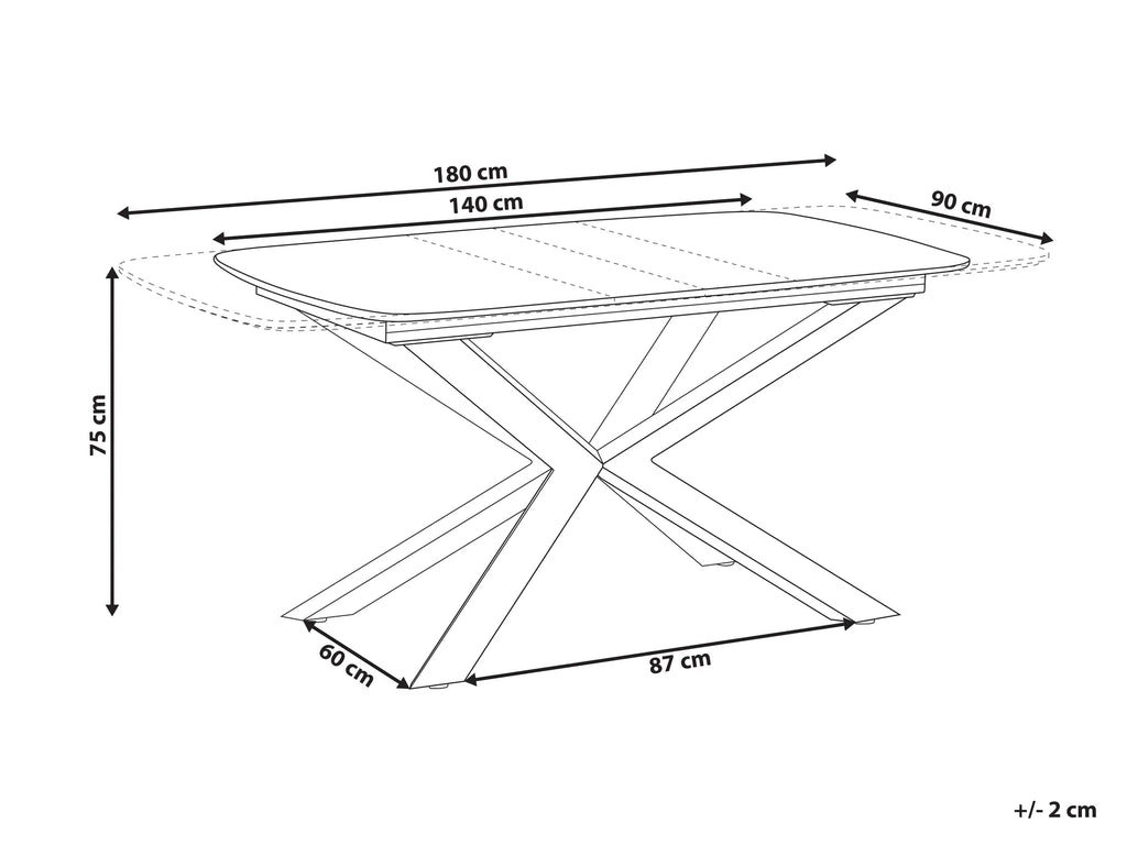 Extending Dining Table GAIRDNER Brown 140/180 cm 90 cm