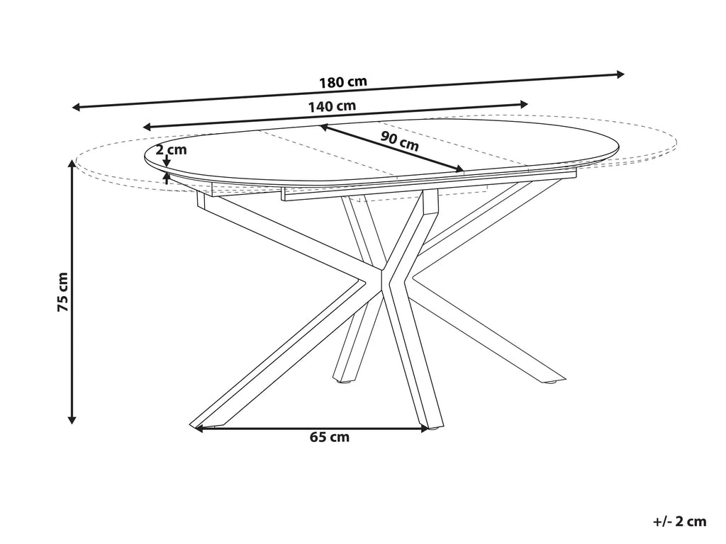 Extending Dining Table MACQUARIE Brown 140/180 cm 90 cm