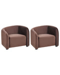Set of 2 Armchairs VELTADA Velvet Dark Brown