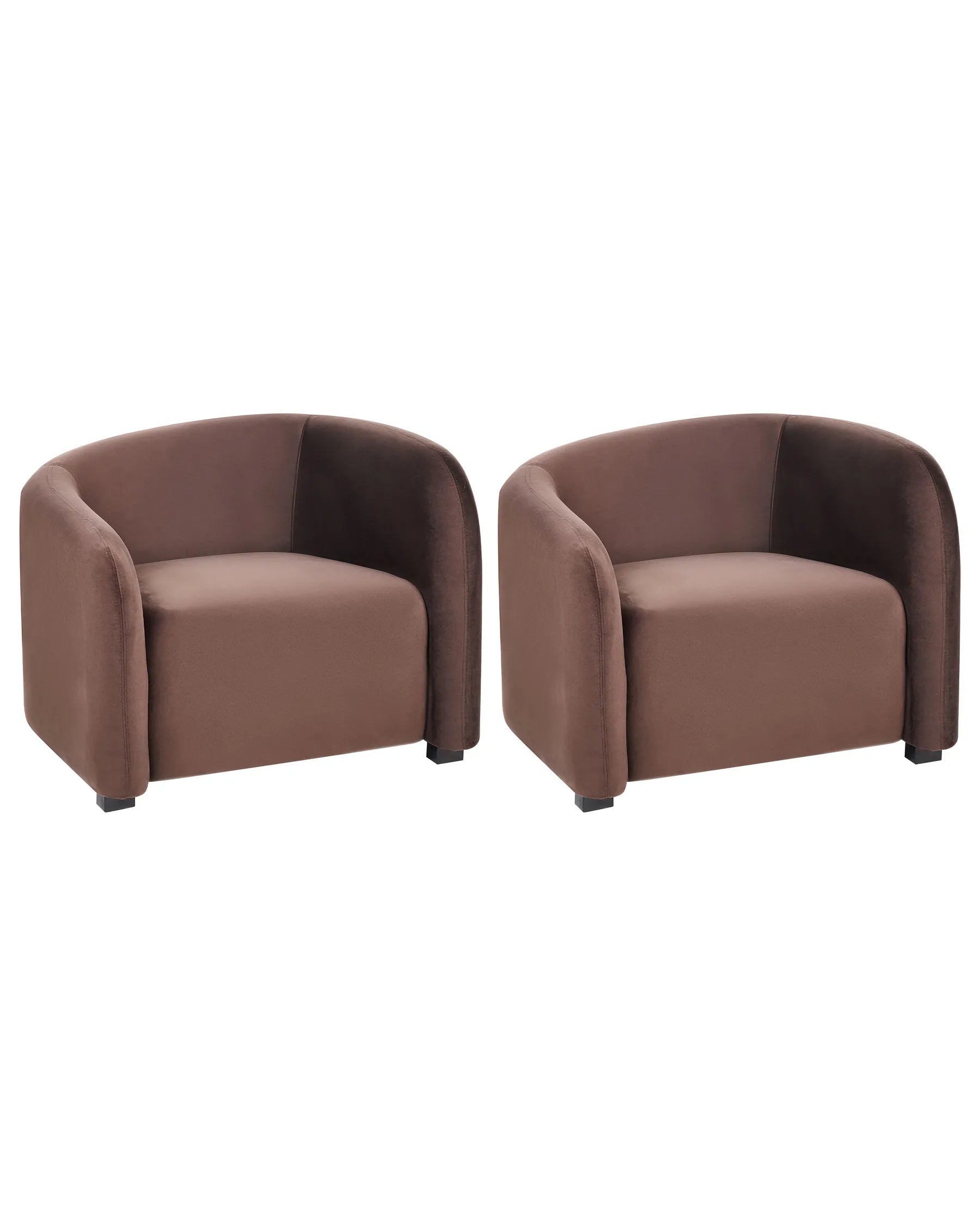 Set of 2 Armchairs VELTADA Velvet Dark Brown