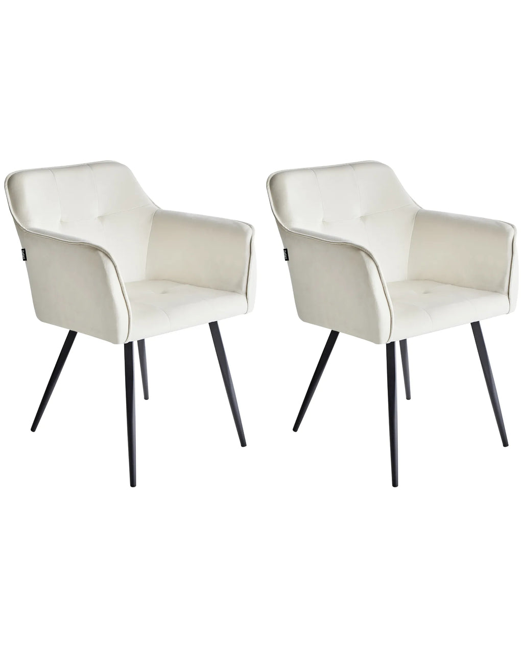 Set of 2 Dining Chairs JASMIN Velvet Light Beige