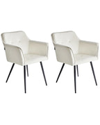 Set of 2 Dining Chairs JASMIN Velvet Light Beige