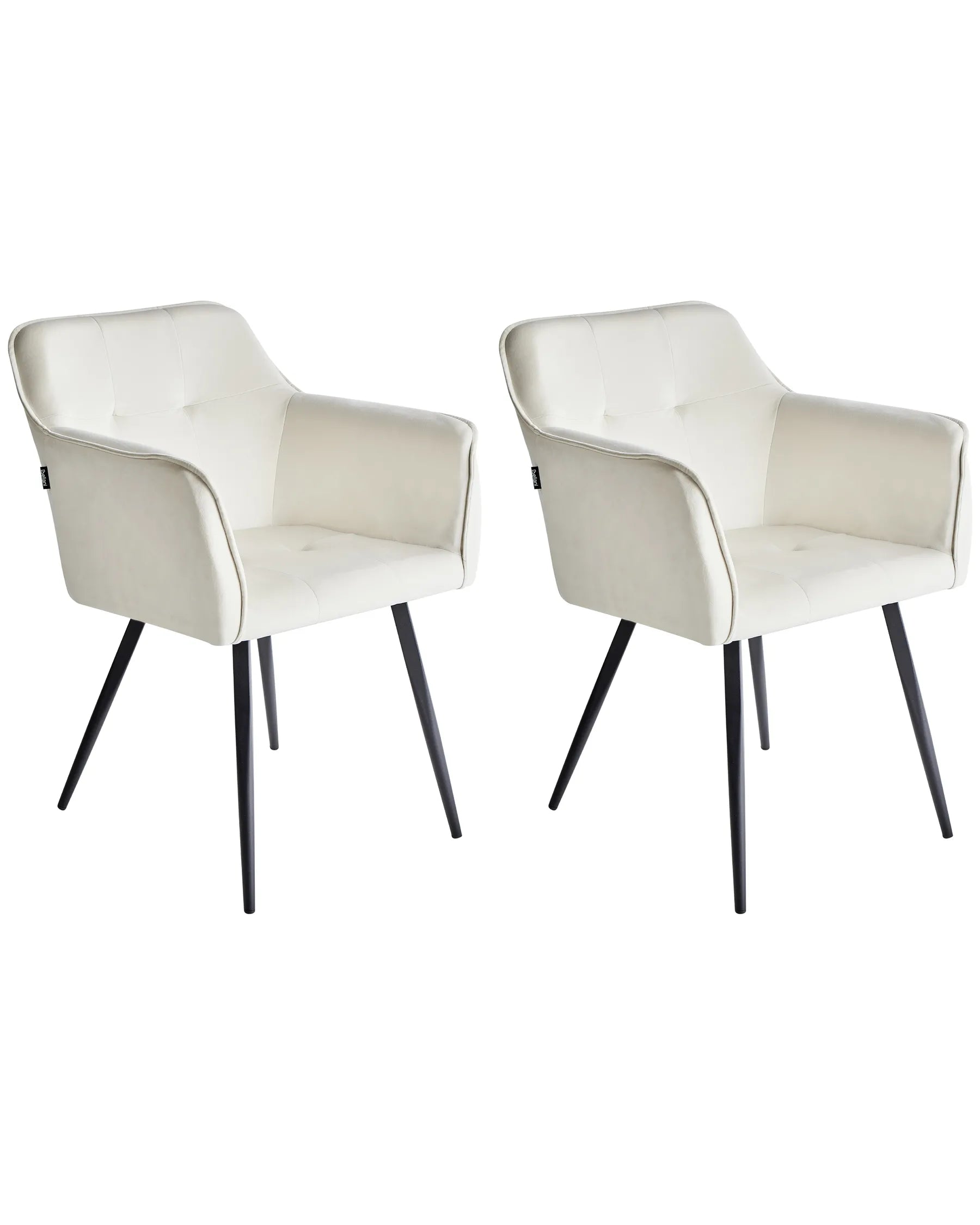 Set of 2 Dining Chairs JASMIN Velvet Light Beige