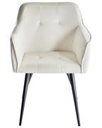Set of 2 Dining Chairs JASMIN Velvet Light Beige