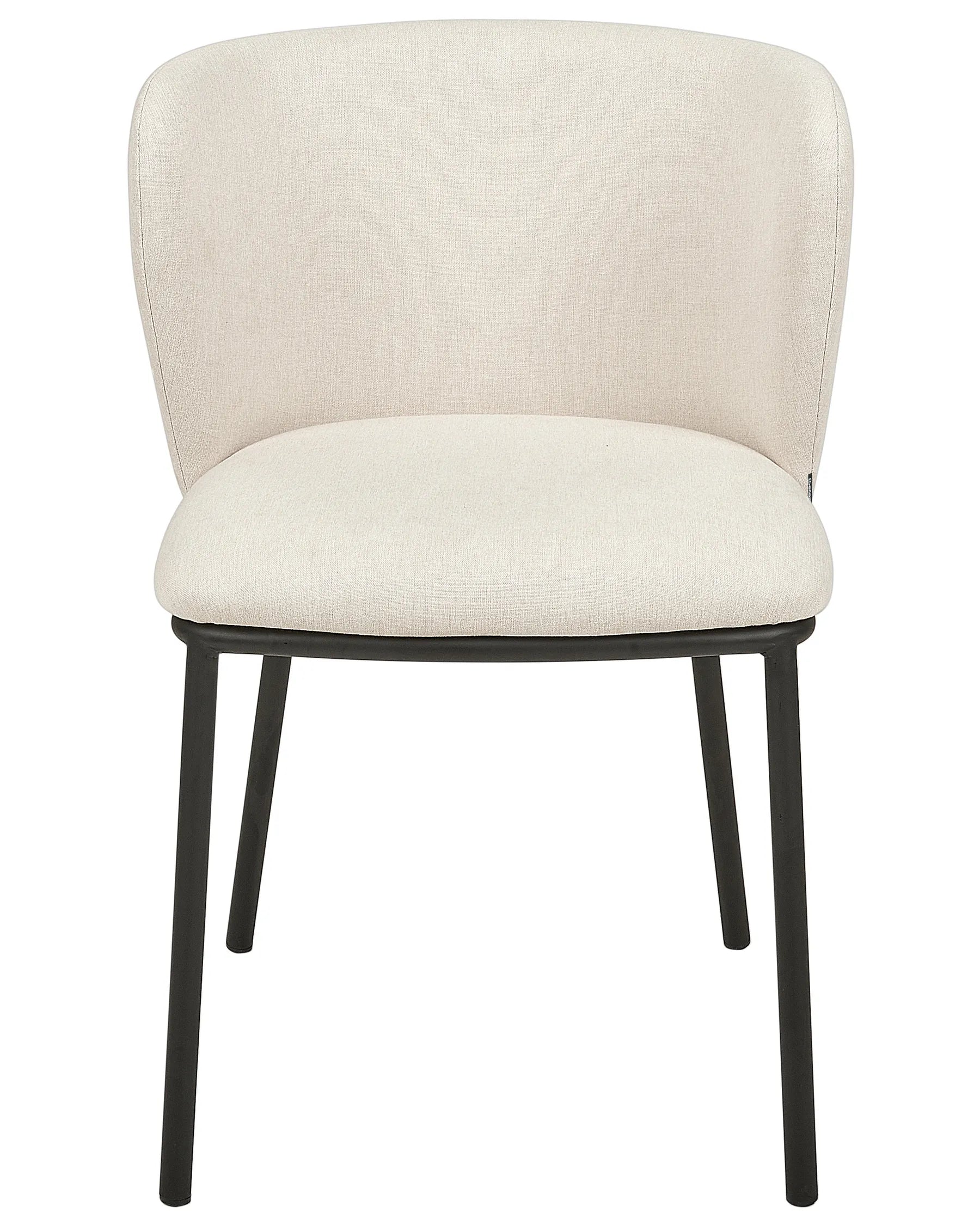 Set of 2 Dining Chairs MINA Fabric Off-White