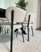 Set of 2 Dining Chairs BRONTE Fabric Light Beige