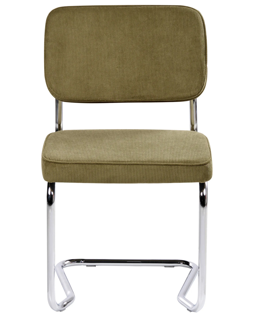Set of 2 Dining Chairs IRWIN Corduroy Olive Green