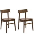 Set of 2 Dining Chairs GORRE Wood Dark Brown