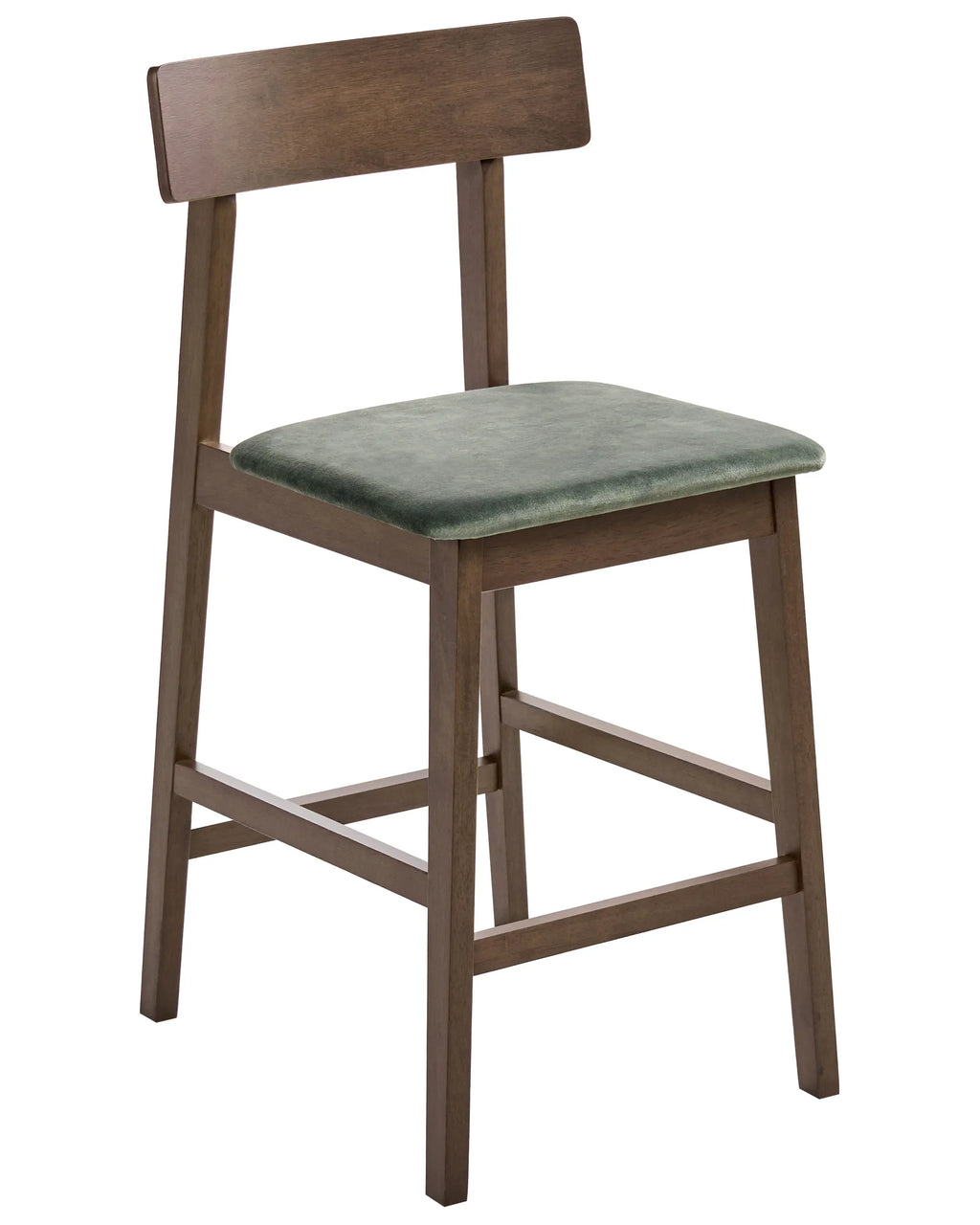 Set of 2 Bar Chairs ISANTI Wood Dark Brown/ Green