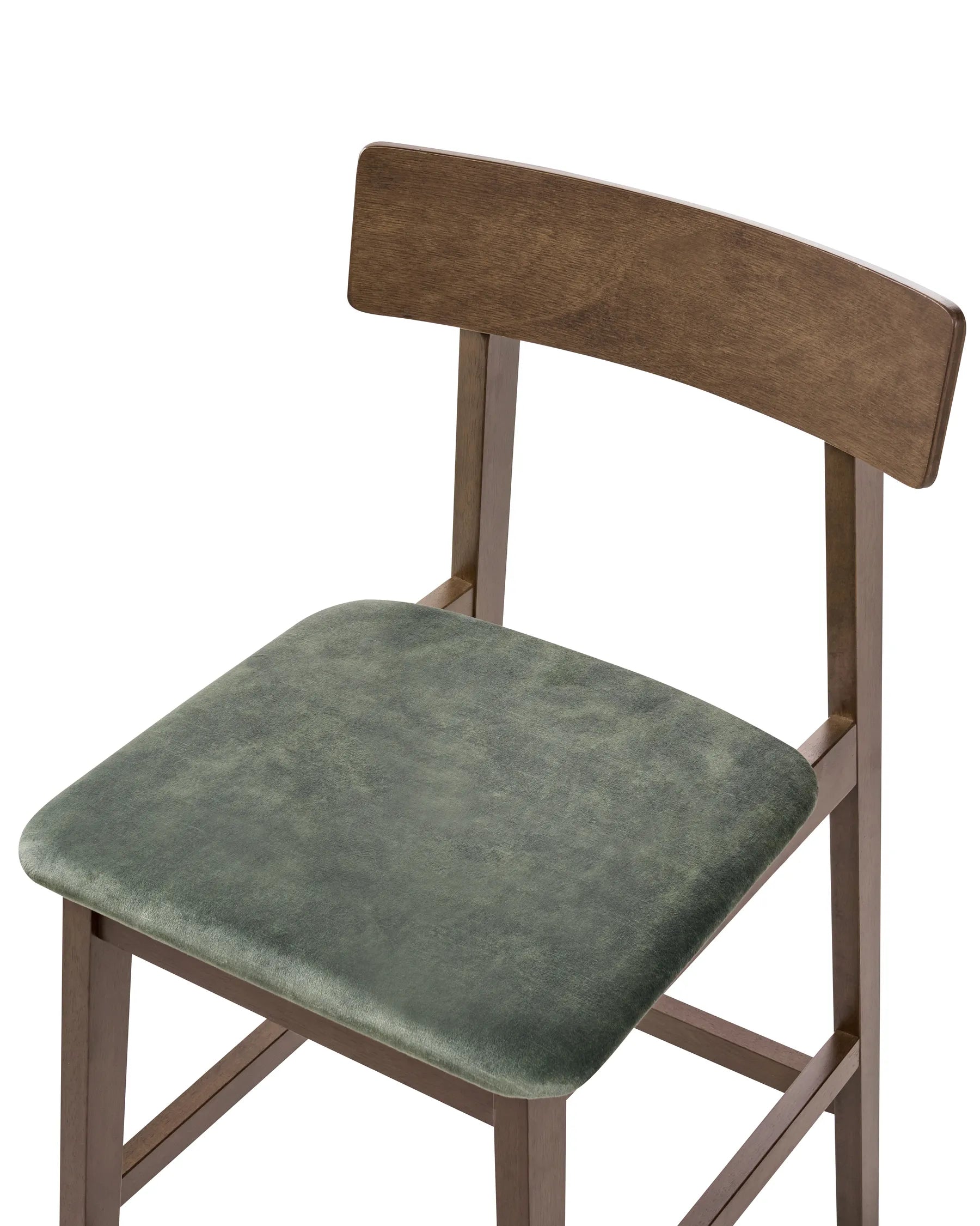 Set of 2 Bar Chairs ISANTI Wood Dark Brown/ Green