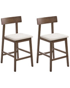 Set of 2 Bar Chairs ISANTI Wood Dark Brown/ Taupe