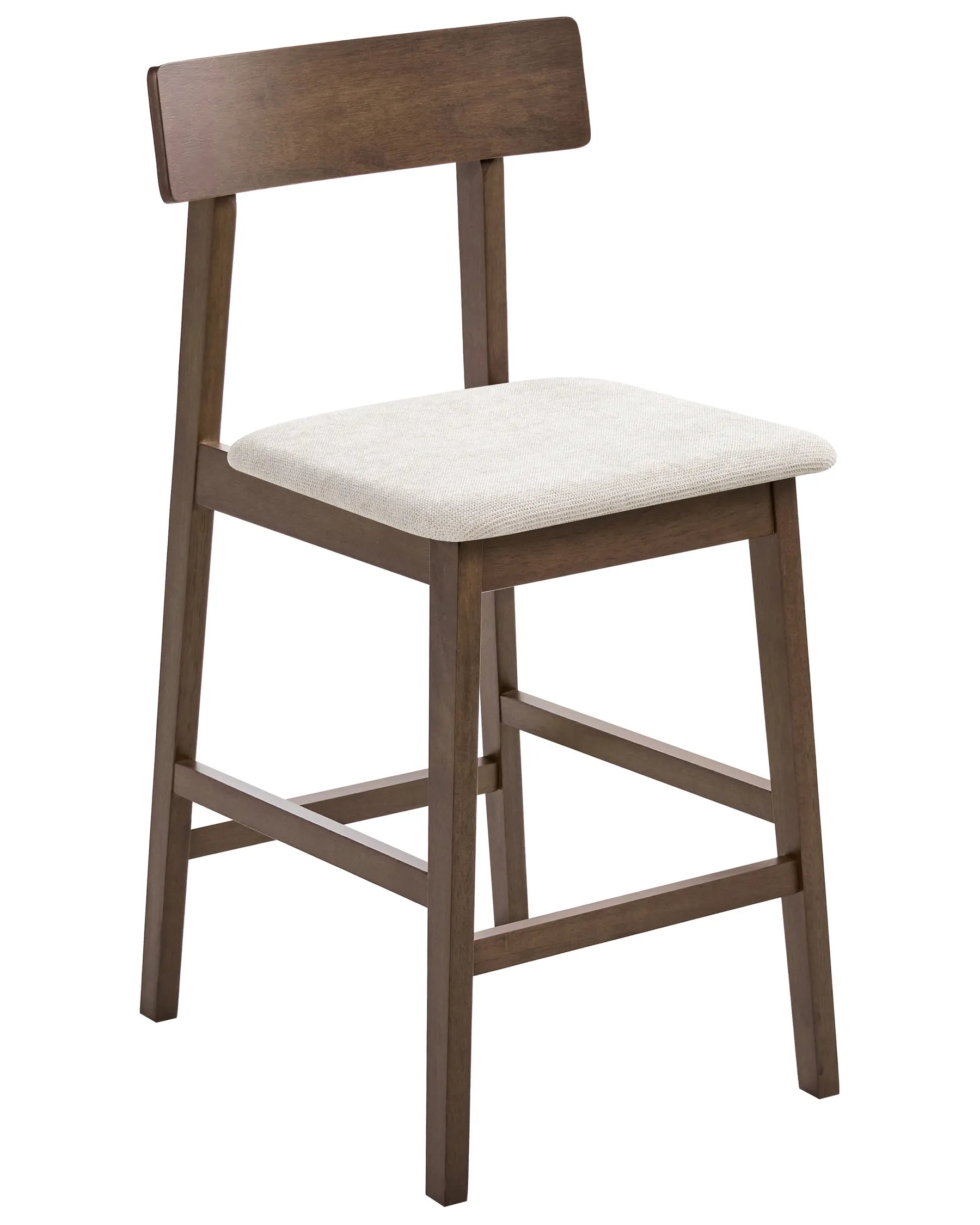 Set of 2 Bar Chairs ISANTI Wood Dark Brown/ Taupe