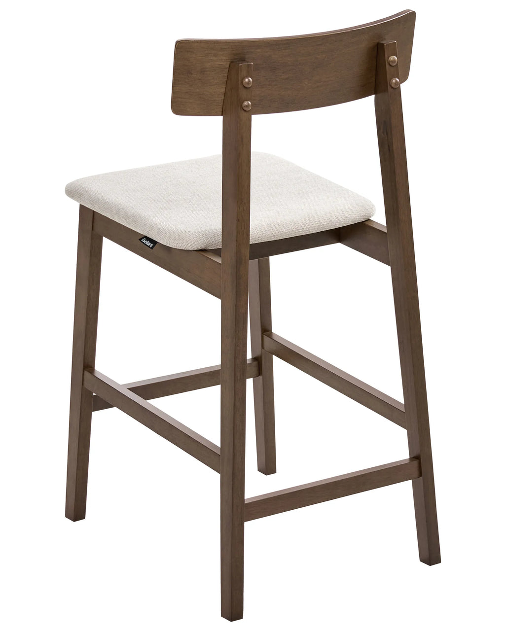 Set of 2 Bar Chairs ISANTI Wood Dark Brown/ Taupe